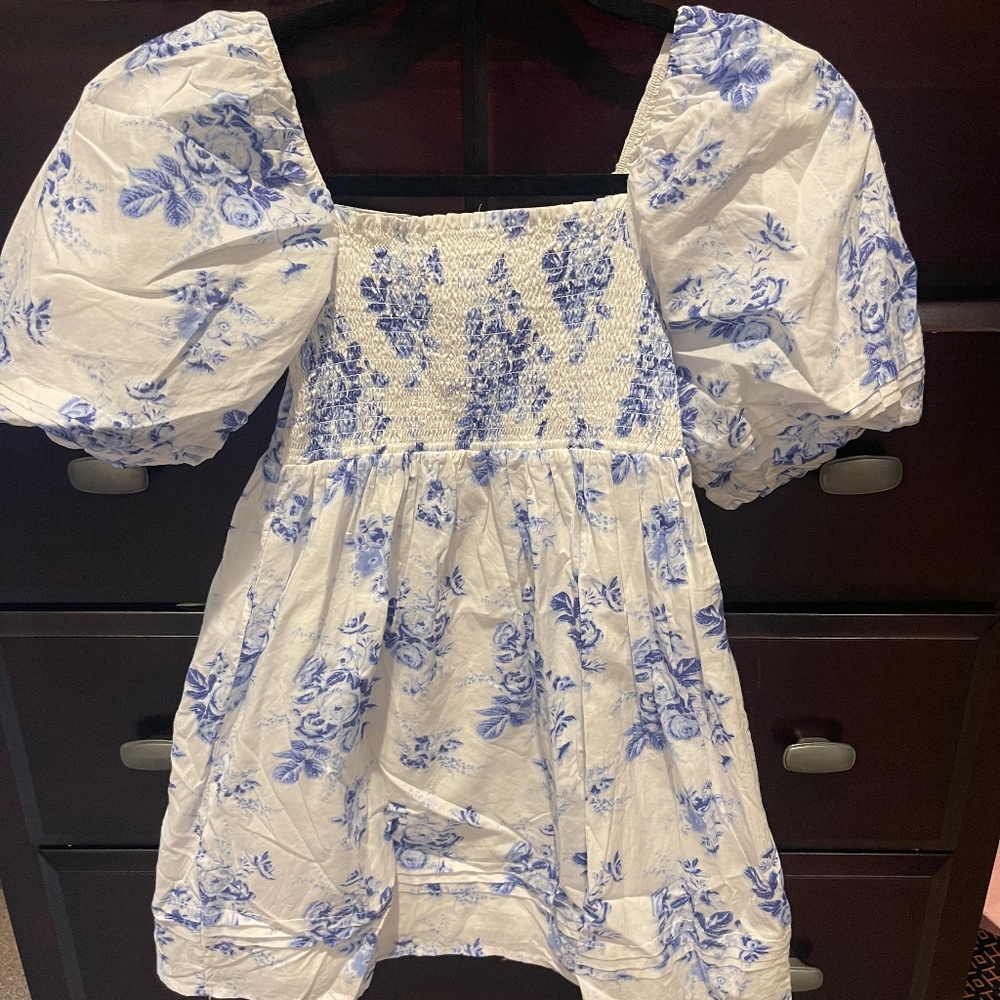 Janie and Jack smocked bubble sleeve floral dress size 8